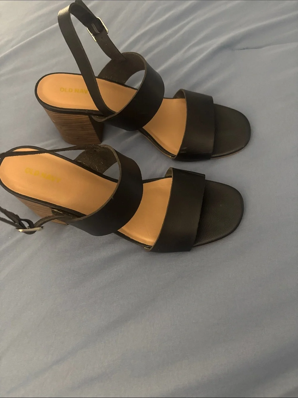 Old Navy Black Strappy Block Heel Sandals